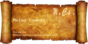 Meleg Csanád névjegykártya